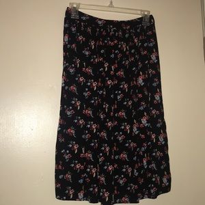 Midi length floral skirt